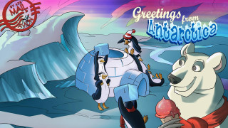 Penguins polar bear iceberg cartoon - a penguin free wallpaper