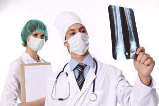 Doctor nurse knee xray mask - anatomical free wallpaper