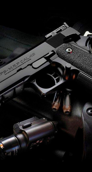 Gun flashlight ground next to - cobra free wallpaper