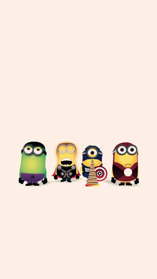 Minions sitting row white background - marvel free wallpaper