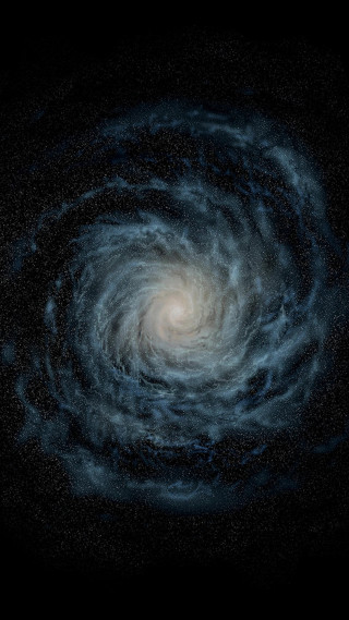 Spiral galaxy black background white - a detailed matte painting free wallpaper