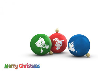 Three christmas ornaments merry christmas - a merry christmas message free wallpaper