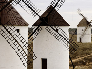 Windmills field cloudy day people 2 - a cloudy day free wallpaper