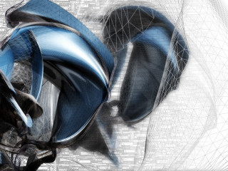 Headphones computer screen background lines - deconstructivism free wallpaper