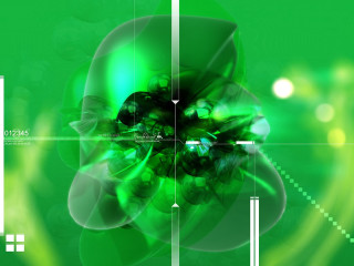 Green abstract background flower center - c4d free wallpaper