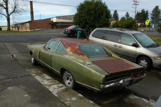 Rusted car street apocalyptic matte - apocalyptic free wallpaper