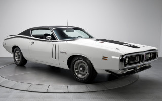 White muscle car display stand - clean free wallpaper