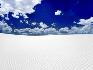 White sand dune blue sky - a matte painting free wallpaper