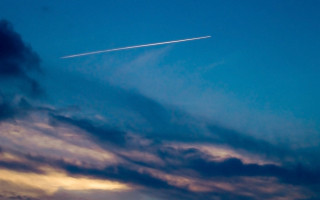 Plane sky contrail sunset dawn - sky free wallpaper