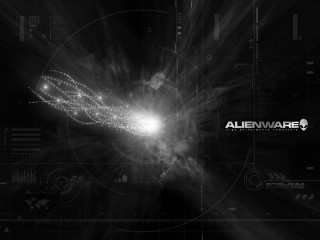 Alienware black white light dark - a white light in the middle free wallpaper