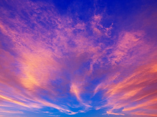 Sunset pink blue clouds beach - sky free wallpaper