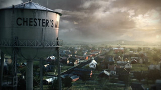 Water tower city cloudy sky - everett warner free wallpaper