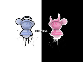 Cartoon pink black white nose - kaw free wallpaper