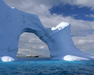 Boat ocean iceberg floating arch 2 - bascove free wallpaper