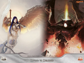 Angel wings demon sword magic - altermodern free wallpaper
