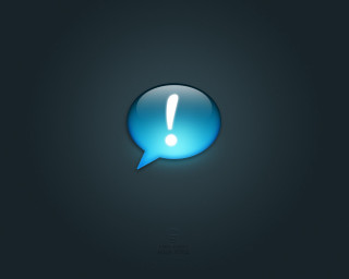 Blue speech bubble white exclamation 2 - new free wallpaper