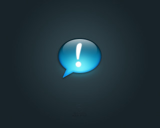 Blue bubble white exclamation side - new objectivity free wallpaper