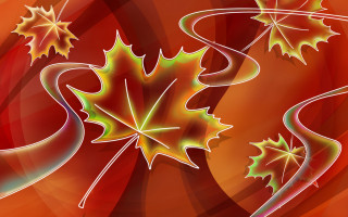 Colorful leaf swirly background red - a green leaf free wallpaper