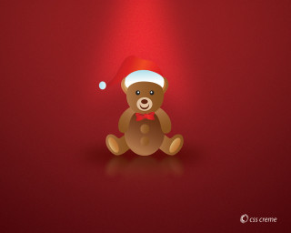 Teddy bear santa hat red 2 - a spotlight free wallpaper