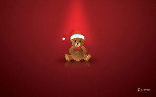 Teddy bear santa hat red 9 - dark background free wallpaper