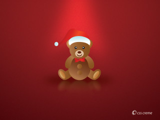 Teddy bear santa hat red - a spotlight free wallpaper