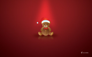 Teddy bear santa hat red 8 - dark background free wallpaper