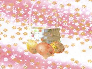 Basket fruit hanging string pink 2 - a string free wallpaper