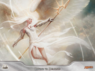 Woman sword wings spear bird - altermodern free wallpaper