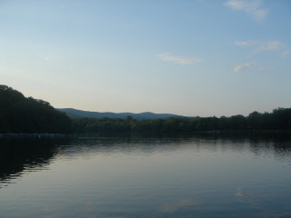 Lake mountain trees blue sky 4 - anne rigney free wallpaper