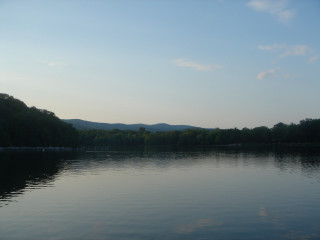 Lake mountain trees blue sky 3 - anne rigney free wallpaper