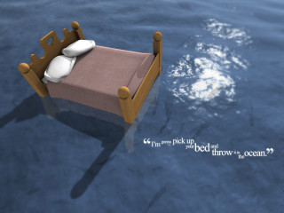 Bed pillow floating water caption 2 - the water free wallpaper
