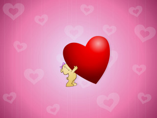 Heart teddy bear holding face 2 - anne dunn free wallpaper