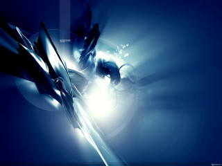 Blue abstract futuristic background circular - the end free wallpaper