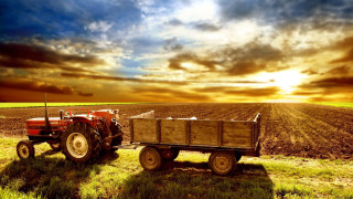 Tractor trailer field sunset clouds - afewerk tekle free wallpaper