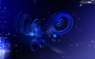 Blue abstract background circles lines 4 - cinema 4 d free wallpaper