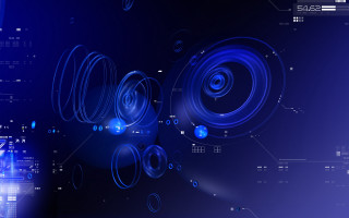 Blue abstract background circles lines 6 - cinema 4 d free wallpaper