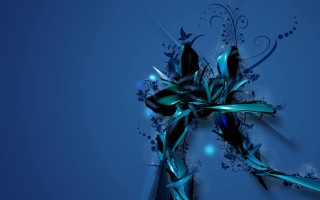 Blue abstract background bow flower - a bow free wallpaper