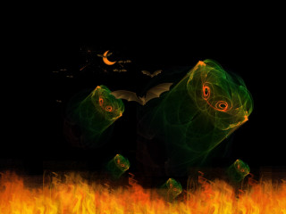Fire creature bat flying image - full free wallpaper