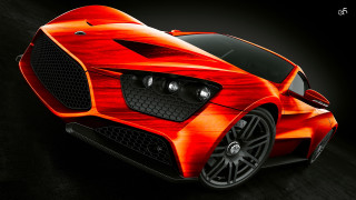Red sports car black background 9 - a red stripe free wallpaper