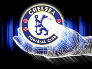 Hand soccerball chelsea blue outline - a white outline free wallpaper