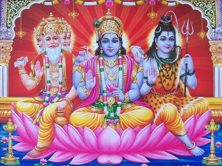 Deities lotus red background sky - red free wallpaper