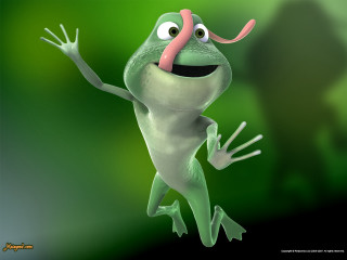 Frog mustache nosering jumping blurry - a frog free wallpaper