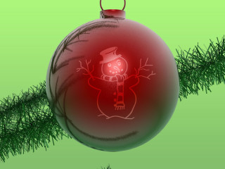 Red ornament snowman green background - a snowman free wallpaper