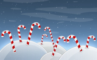 Candy canes snow covered ground - ground free wallpaper