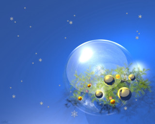 Bubble balls snowflakes blue sky - a blue sky background free wallpaper
