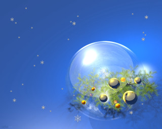 Bubble balls snowflakes blue sky 2 - a blue sky background free wallpaper