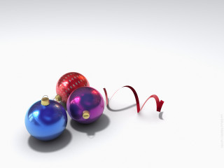 Three shiny christmas ornaments red 4 - shiny free wallpaper