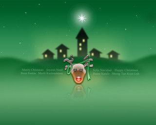 Christmas card reindeer house star 2 - a christmas card free wallpaper