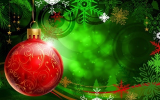 Christmas ornament green background snowflakes 3 - a christmas ornament free wallpaper