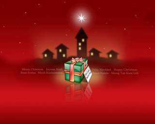 Christmas present red background star - video art free wallpaper